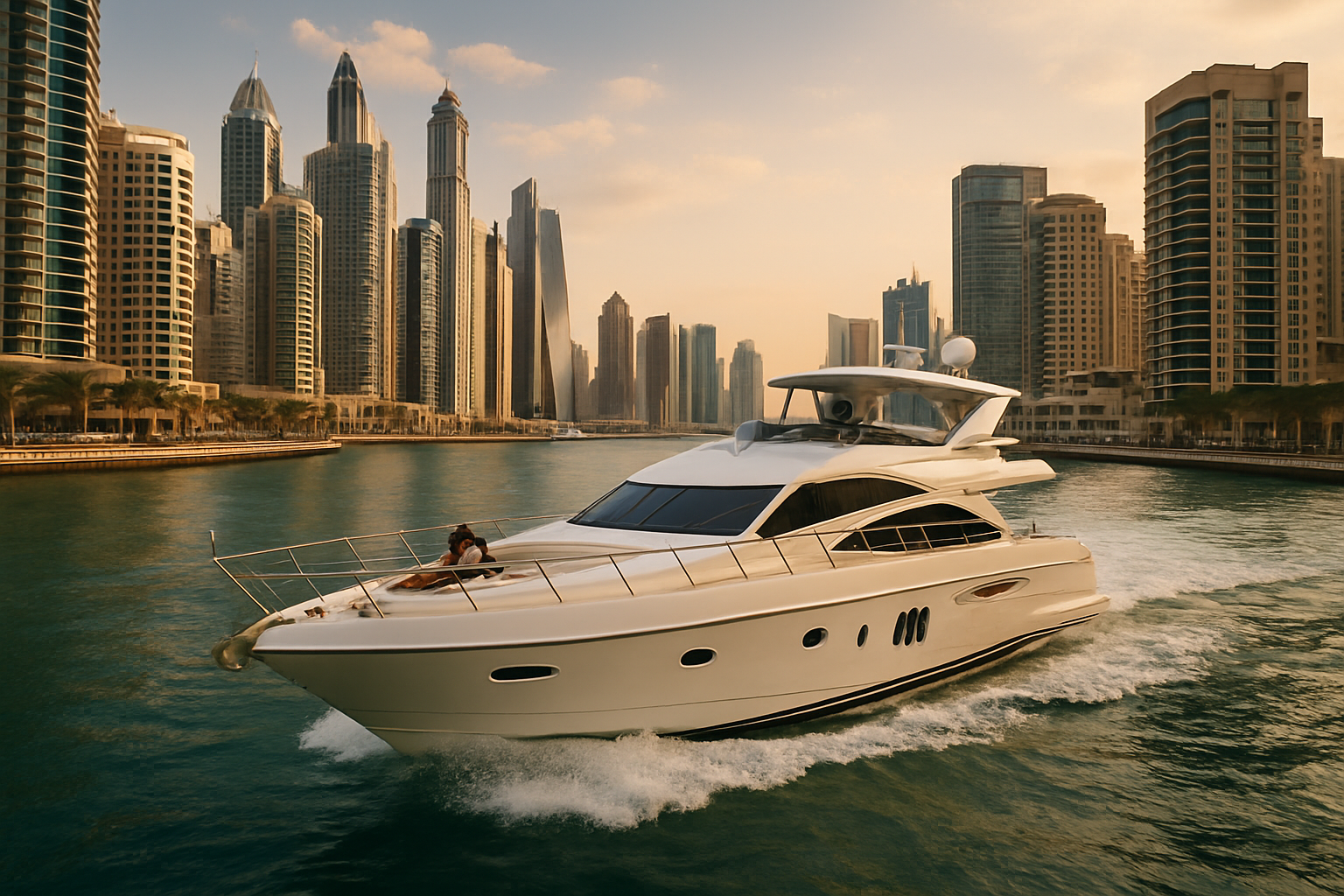 Luxury yacht cruise along Dubai Marina
